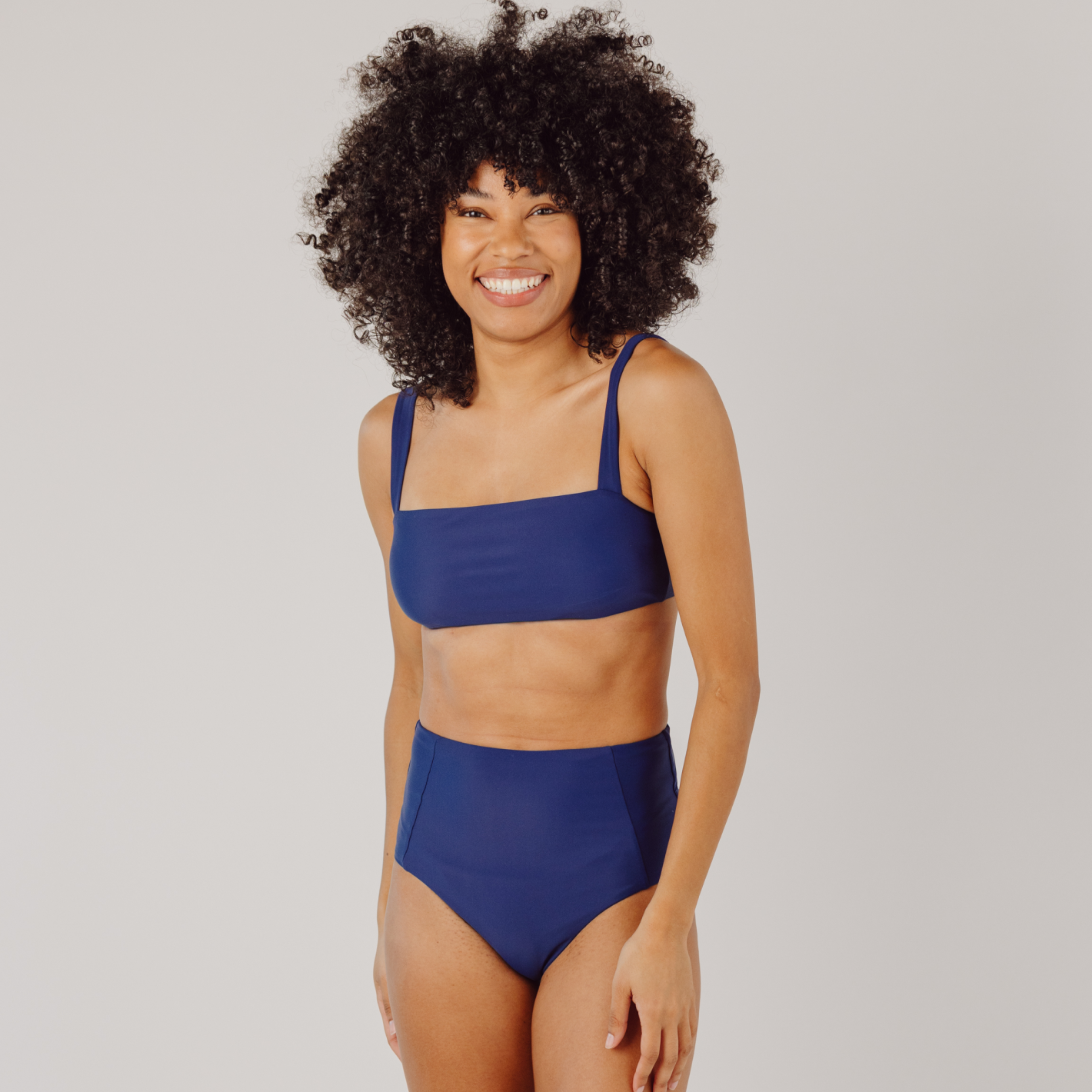 navy bandeau bikini top