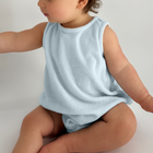 baby boys light blue bubble romper