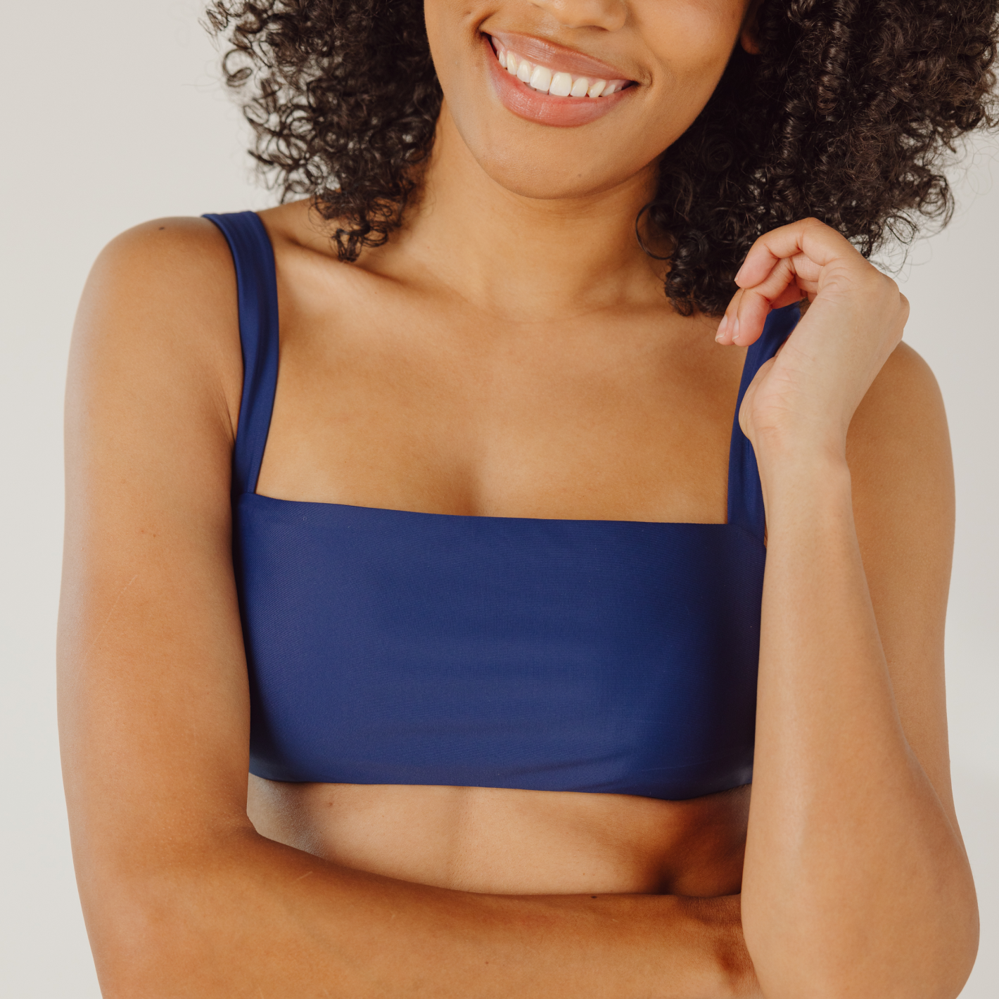 navy bandeau bikini