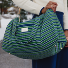 evergreen stripe weekender bag