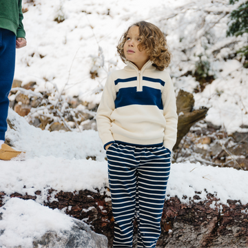 unisex navy stripe pant