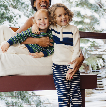 unisex navy stripe pant