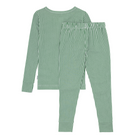 unisex hunter green stripe henley pima pajamas set