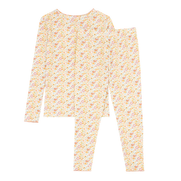 girls marigold floral pima pajamas set