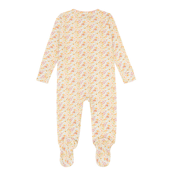 baby marigold floral pima footie