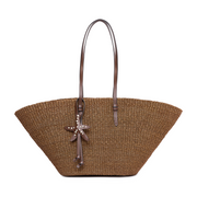 POOLSIDE cocoa east west charm tote