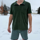 mens evergreen stripe boardie