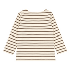 unisex brown and crème breton stripe long sleeve tee