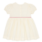 girls crème smocked puff sleeve dress