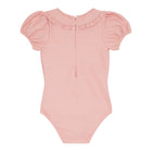 girls camellia pink dot puff sleeve one piece