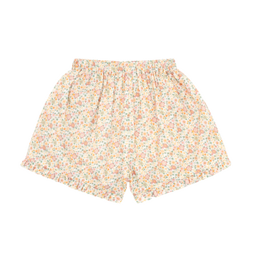 girls marigold floral woven ruffle short