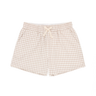 boys brown gingham ultra-soft twill short