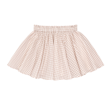 girls brown gingham skirt