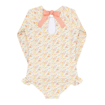 girls marigold floral rashguard one piece