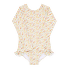 girls marigold floral rashguard one piece