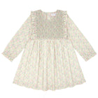 girls wildflower bouquet long sleeve ruffle pinafore dress