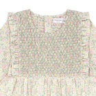 girls wildflower bouquet long sleeve ruffle pinafore dress