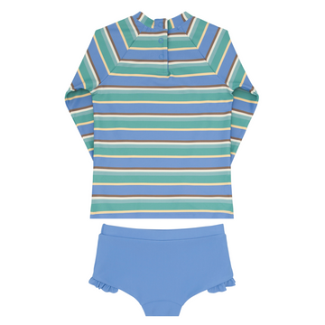 girls costa stripe rashguard set