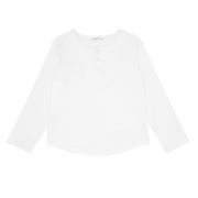 unisex white long sleeve henley