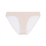 women's brown crinkle gingham low waist bikini bottom