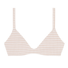 women's brown crinkle gingham bikini top