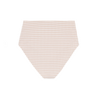 women's brown crinkle gingham high waisted bikini bottom