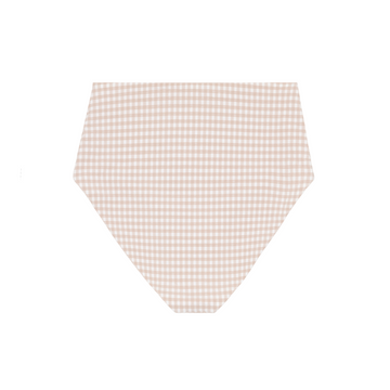 women's brown crinkle gingham high waist bikini bottom