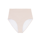 women's brown crinkle gingham high waisted bikini bottom