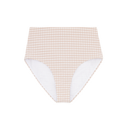 women's brown crinkle gingham high waist bikini bottom