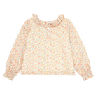 girls marigold floral long sleeve collared blouse