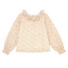 girls marigold floral long sleeve collared blouse