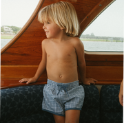 boys newport navy gingham boardie