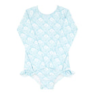 girls plumeria quilt rashguard one piece