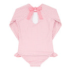 girls pink guava gingham rashguard one piece