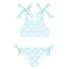 girls plumeria quilt exaggerated tie-knot bikini