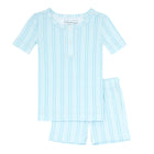 unisex pacific blue shirt and short pima pajamas set