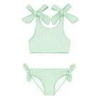 girls palm gingham tie-knot bikini