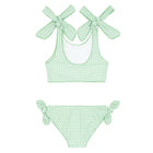 girls palm gingham tie-knot bikini