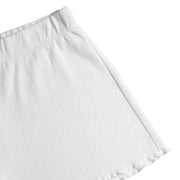 women's white pointelle shirt and short pajamas set