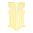 girls pineapple stripe ruffle cap sleeve rashguard one piece