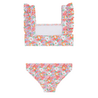 girls island blossom smocked ruffle strap bikini