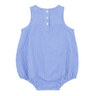 baby sky blue gingham bubble romper