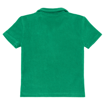 boys bermuda green french terry polo