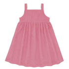 girls pink sands french terry square neck button up dress