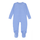 baby sky blue gingham pima footie