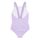 girls lavender stripe ruched strap one piece