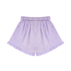 girls lavender stripe ruffle shorts