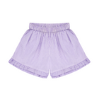 girls lavender stripe ruffle shorts