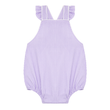 baby lavender stripe bubble romper