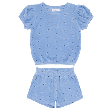 girls gibbs hill floral french terry top & short set